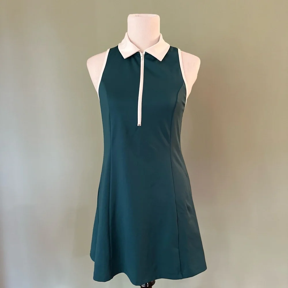 Green and White Sleeveless dress reformation large - Picture 5 of 13